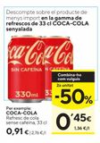 Oferta de COCA COLA Refresco sin cafeína 33 cl por 0,91€ en Caprabo