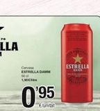 Oferta de Cervesa ESTRELLA DAMM 50 cl 1,90€/litre  095  AREA MAREKA  ESTRELLA  BAHN  en SPAR Fragadis
