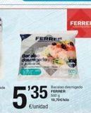 Oferta de FERRER  Bacalao  FERRER  Bacalao desmigado FERRER 500 g 10,70€/kilo  en SPAR Fragadis