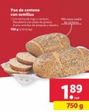 Oferta de Pan de centeno con semillas por 1,89€ en Lidl