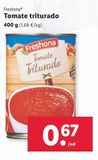 Oferta de Tomate triturado Freshona por 0,67€ en Lidl