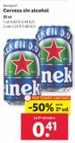 Oferta de Cerveza sin alcohol Heineken por 0,82€ en Lidl