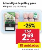 Oferta de Albóndigas de pollo por 2,69€ en Lidl