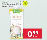 Oferta de Nata de avena 15% Vemondo por 0,99€ en Lidl