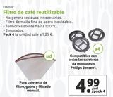 Oferta de Filtros de café ernesto por 4,99€ en Lidl