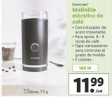 Oferta de Molinillo de café SilverCrest por 11,99€ en Lidl