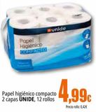 Oferta de Papel higiénico compacto 2 capas Unide por 4,99€ en Unide Supermercados