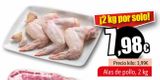 Oferta de Alas de pollo, 2kg por 7,98€ en Unide Market