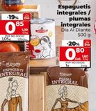 Oferta de ESPAGUETIS INTEGRALES / PLUMAS INTEGRALES por 0,8€ en Maxi Dia
