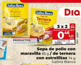 Oferta de SOPA DE POLLO CON MARAVILLA / DE TERNERA CON ESTRELLITAS por 0,69€ en Maxi Dia