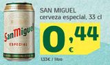 Oferta de Cerveza especial San Miguel por 0,44€ en HiperDino