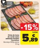 Oferta de Cinta de lomo de cerdo extra adobada familiar Carrefour por 5,89€ en Carrefour