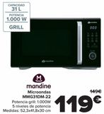 Oferta de Mandine Microondas MMG31DM-22  por 119€ en Carrefour