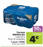 Oferta de Cerveza MAHOU Sin por 7,99€ en Carrefour