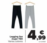 Oferta de Legging liso mujer TEX  por 4,99€ en Carrefour