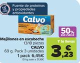 Oferta de Mejillones en escabeche CALVO por 6,45€ en Carrefour