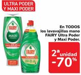 Oferta de En TODOS los lavavajillas mano FAIRY Ultra Poder y Maxi Poder  en Carrefour