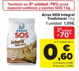 Oferta de Arroz SOS Integral Tradicional  por 1,99€ en Carrefour