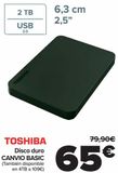 Oferta de TOSHIBA Disco Duro CANVIO BASIC  por 65€ en Carrefour