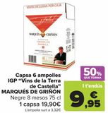 Oferta de Caja 6 botellas I.G.P "Vinos de la Tierra de Castilla" MARQUÉS DE GRIÑÓN por 19,9€ en Carrefour
