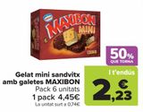 Oferta de Helado mini sándwich con galletas MAXIBÓN por 4,45€ en Carrefour