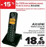 Oferta de Alcatel Teléfono inalámbrico S280  por 18,69€ en Carrefour