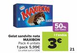 Oferta de Helado sándwich nata MAXIBÓN por 5,99€ en Carrefour