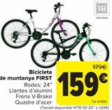 Oferta de Bicicleta de montaña FIRST  por 159€ en Carrefour