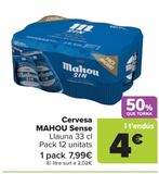 Oferta de Cerveza MAHOU Sin por 7,99€ en Carrefour