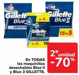Oferta de En TODAS las maquinillas desechables Blue II  Blue 3 GILLETTE  en Carrefour
