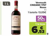 Oferta de Vermouth CINZANO 1757 Rosso por 13,05€ en Carrefour