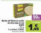 Oferta de Bonito del Norte en aceite de oliva bajo en sal ALBO  por 2,89€ en Carrefour