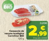 Oferta de Carpaccio de vacuno Carrefour BIO  por 2,99€ en Carrefour