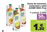 Oferta de Zumo de manzana, melocotón piña JUVER 100% Free por 2,59€ en Carrefour