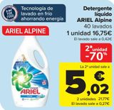 Oferta de Detergente líquido Ariel por 16,75€ en Carrefour