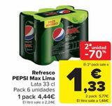 Oferta de Refresco PEPSI Max Lima  por 4,44€ en Carrefour