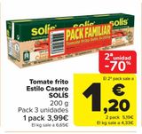 Oferta de Tomate frito Estilo Casero SOLÍS por 3,99€ en Carrefour