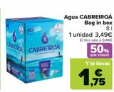 Oferta de Agua CABREIROÁ Bag in box por 3,49€ en Carrefour