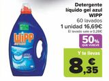 Oferta de Detergente líquido gel azul WIPP por 16,69€ en Carrefour
