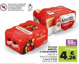 Oferta de Cerveza AMSTEL o CRUZCAMPO por 8,52€ en Carrefour