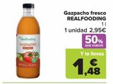 Oferta de Gazpacho fresco REALFOODING por 2,95€ en Carrefour