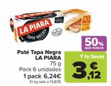 Oferta de Paté Tapa Negra LA PIARA por 6,24€ en Carrefour