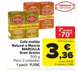 Oferta de Café molido Natural o Mezcla MARCILLA Gran Aroma por 11,19€ en Carrefour