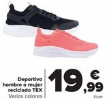 Oferta de Deportivo hombre o mujer reciclado TEX por 19,99€ en Carrefour