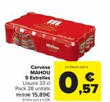Oferta de Cerveza MAHOU 5 Estrellas por 15,89€ en Carrefour