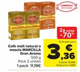 Oferta de Café molido Natural o Mezcla MARCILLA Gran Aroma por 11,19€ en Carrefour