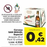 Oferta de Cerveza SAN MIGUEL Especial por 4,99€ en Carrefour