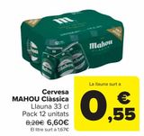 Oferta de Cerveza MAHOU Clásica por 6,6€ en Carrefour