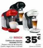 Oferta de Cafetera de cápsulas TASSIMO STYLE BOSCH por 35€ en Carrefour