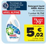 Oferta de Detergente líquido ARIEL Alpine por 16,75€ en Carrefour